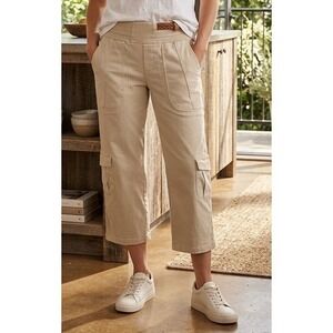 209 Cropped Cargo Pants Women's 6 Beige Flap Pockets Stretch Hiking Goprcore‎
